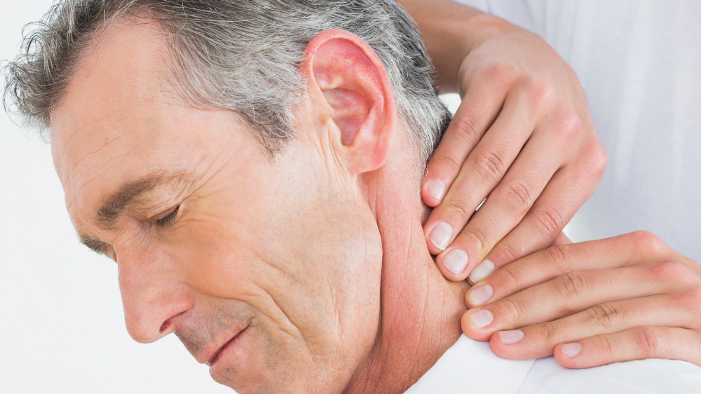 hand on neck treatement sitting